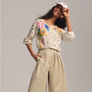 Anthropologie (Tiny brand) Vibrant Floral Embroidered Blouse